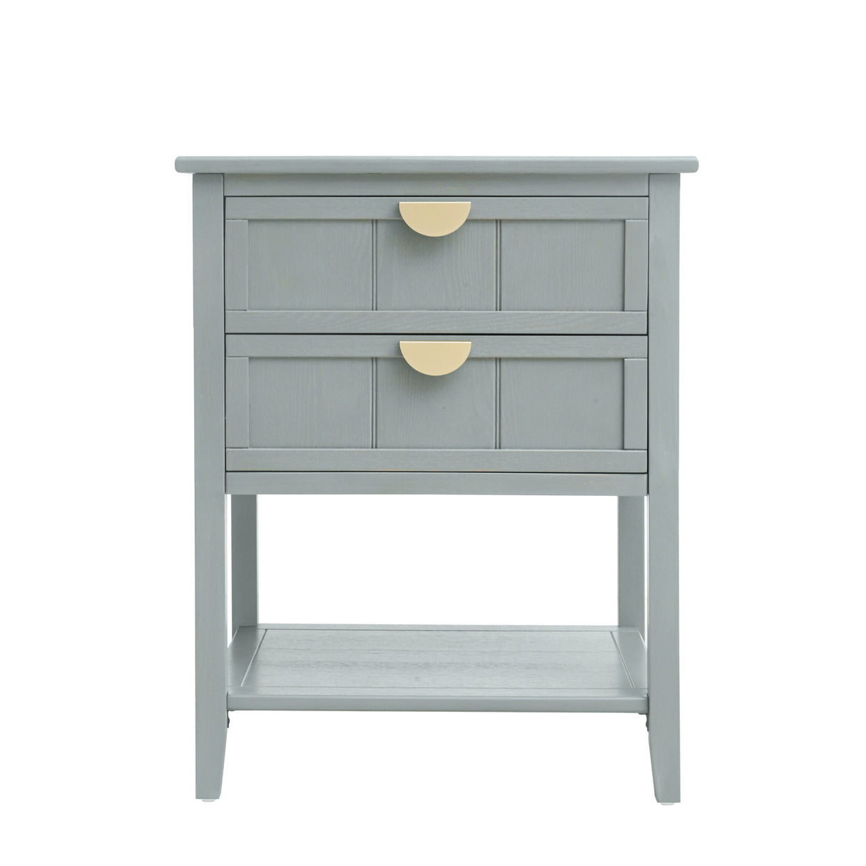 2 Drawer Side Table, American Style, End Table, Suitable For Bedroom, Living Room, Study