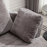 Oversize Round Swivel Chair Cozy Club 360 Degrees Swivel Sofa With 3 Pillows Chenille Fabric For Living Room