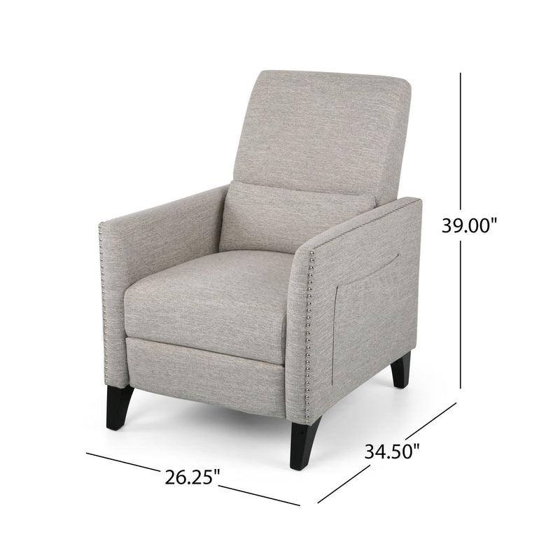 Kiersten - Contemporary Fabric Pushback Recliner