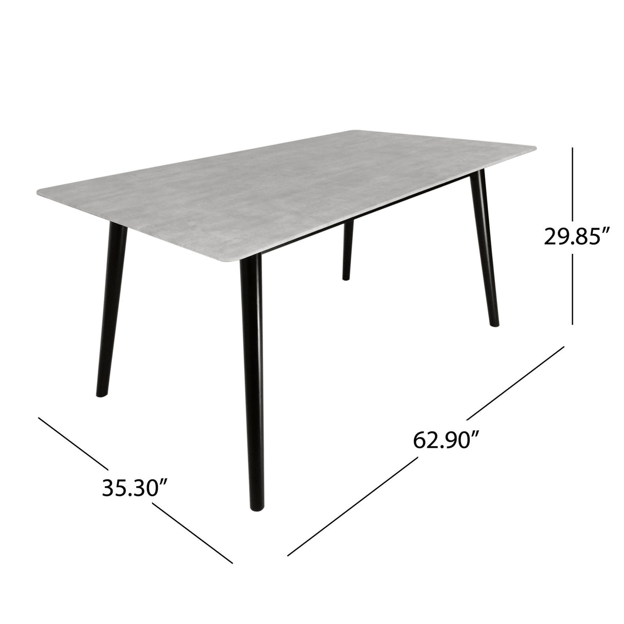 Chic Dining Table With High Pressure Laminate Top And Solid Wood Legs - Natural