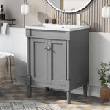 Bathroom Vanity With Top Sink, 2-Tier Modern Bathroom Storage Cabinet