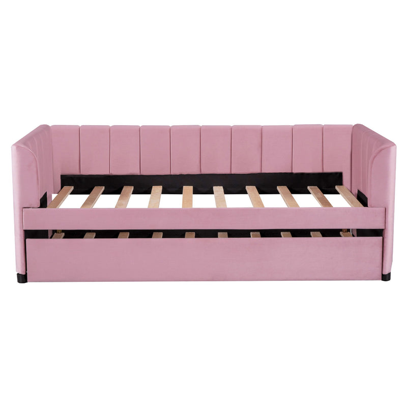 Upholstered Daybed With Ergonomic Design Backrest