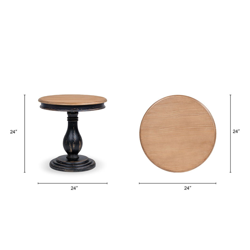 Winslow - Round Pedestal Side Table - Natural / Light Brown