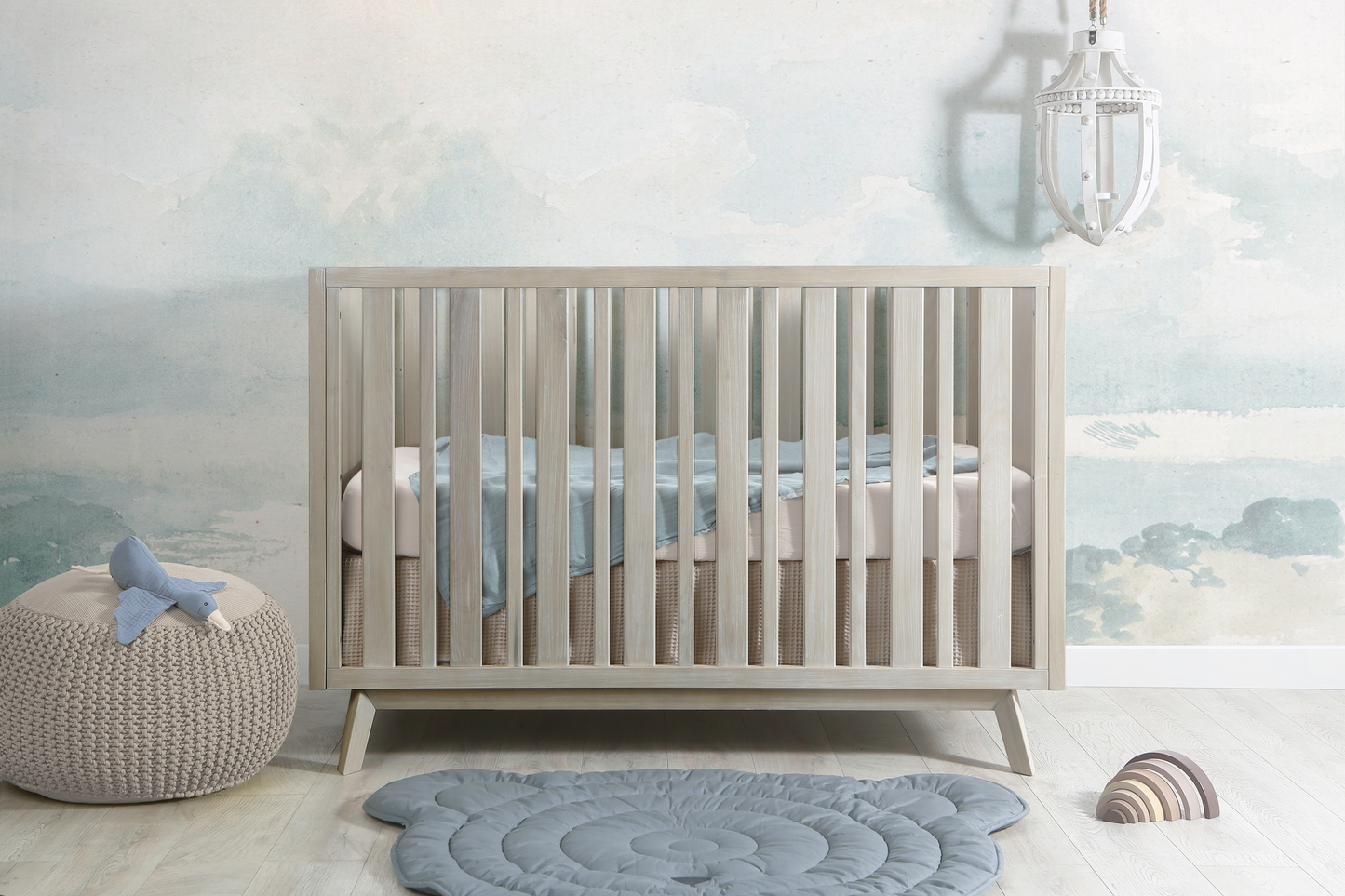 Prague Convertible Crib in Cotton Grey