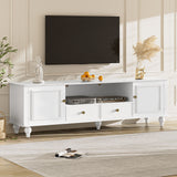 TV Stand For TVs Up To 80", Entertainment Center With Open Compartment
