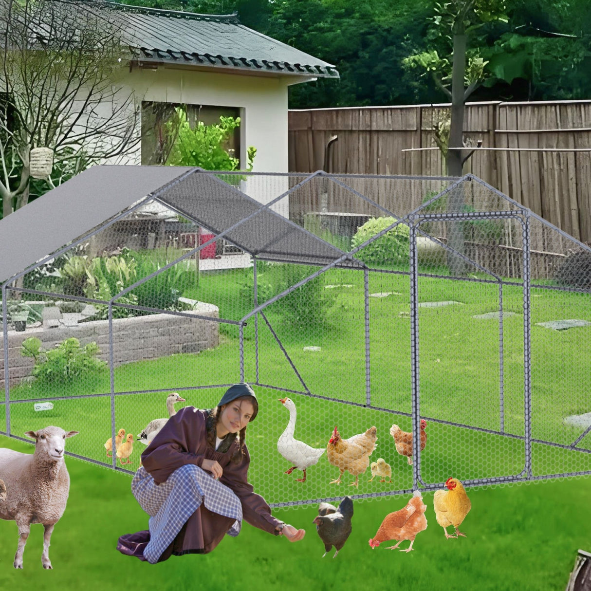 Outdoor Chicken Coop Metal Big Space