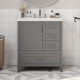 Modern Bathroom Vanity With Ceramic Sink, Solid Frame And Storage Solutions