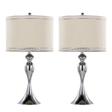 Ashland - Contemporary Table Lamp With Trim (Set of 2) - Polished Chrome / Cream