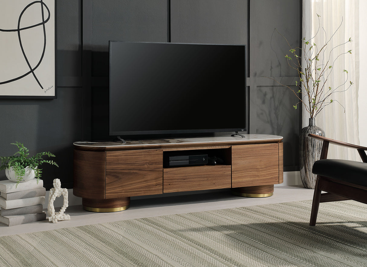 Willene - Ceramic Top TV Stand - Walnut