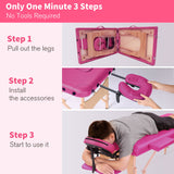 Massage Table Portable Bed With Carrying Case, Height Adjustable