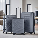 3 Piece Luggage Sets Lightweight Suitcase With Two Hooks, Spinner Wheels, Tsa Lock, Durable Hard Shell