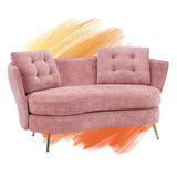Loveseat Sofa, Upholstered Couch With Metal Legs