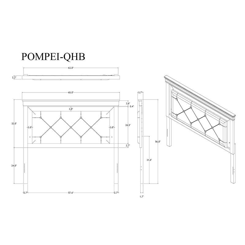 Shaker - 5 Pieces Bedroom Set With Crystal Inspired Tufted Headboard And LED Lighting