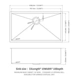 Modern Undermount Stainless Steel Kitchen Sink 16 Gauge, Deep Single Bowl