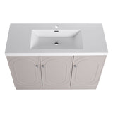 Contemporary Freestanding Bathroom Vanity With Resin Sink & Soft-Close Cabinet Doors