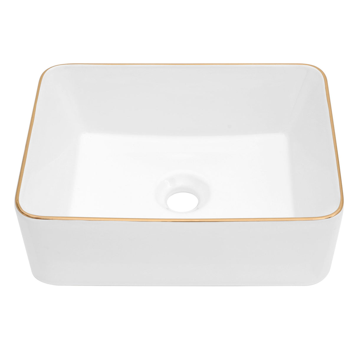Modern European Style Ceramic Rectangular Vessel Bathroom Sink