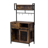 Furniture Style 2 In 1 Pet Friendly Dog Crate Composite Desk Hutch - Rustic Brown