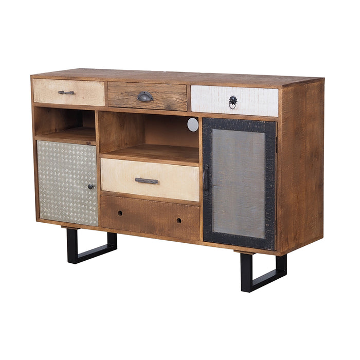 31.5x17.5x31.5" Rustic 2-Drawer Kitchen Island