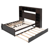 Bed With All In One Cabinet, Shelf And Sockets, Trundle
