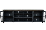 Essex - TV Stand Console For TVs Up To 100" - Black, Whiskey