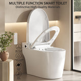 Smart Bidet Toilet With Remote Control And Auto Open / Close - White