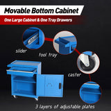 Tool Chest, 5 Drawer Rolling Tool Storage Cabinet With Detachable Top Tool Box, Liner, Universal Lockable Wheels, Adjustable Shelf, Locking Mechanism, Metal Tool Cart For Garage Workshop