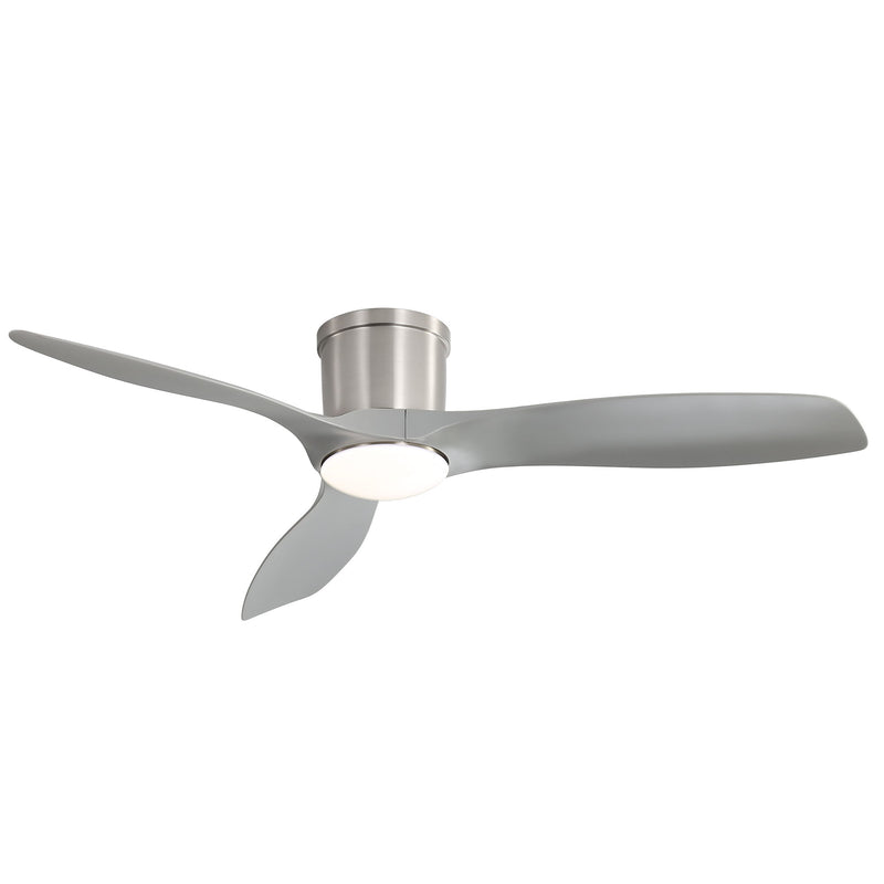 Flush Mount Ceiling Fan With Dimmable LED Light, 3 Blades, Reversible DC Motor Blades For Living Room