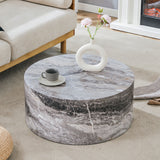 Cylindrical Coffee Table With Material For Living Room