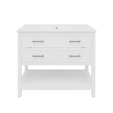 Bathroom Vanity With Ceramic Sink, Tip Out Tray & 2 Full Extension Drawers