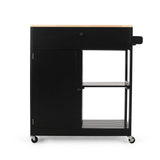 Lanier - Kitchen Cart With Wheels - Black