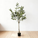 5Ft Realistic Artificial Eucalyptus Tree In Pot With Lush Leaves For Home Office Decor - Green Leaves