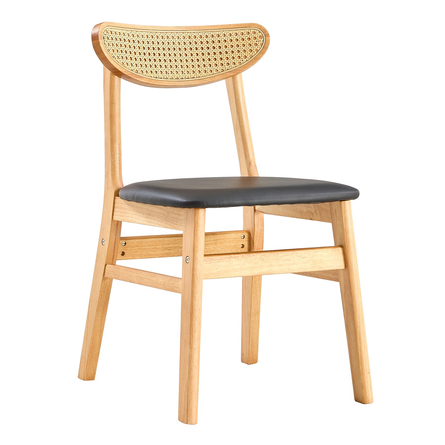 The stylish and durable solid wood dining chair, small curved back, PU cushion, and beautiful shape match perfectly with any room and everyday use