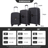 3 Piece Set Expandable Hardshell Suitcase Double Spinner Wheels