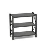 3 Tier Industrial Shelving Rack, Heavy Duty Steel Shelving Unit Adjustable - Black