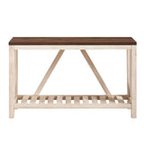 Farmhouse A Frame Entry Table With Lower Shelf