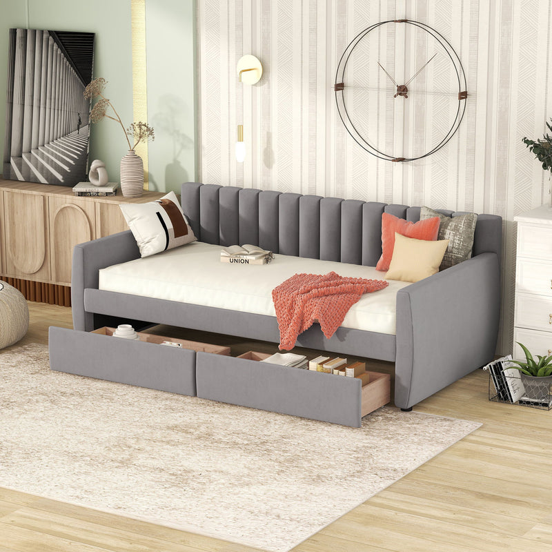 Upholstered Daybed With Slat Support