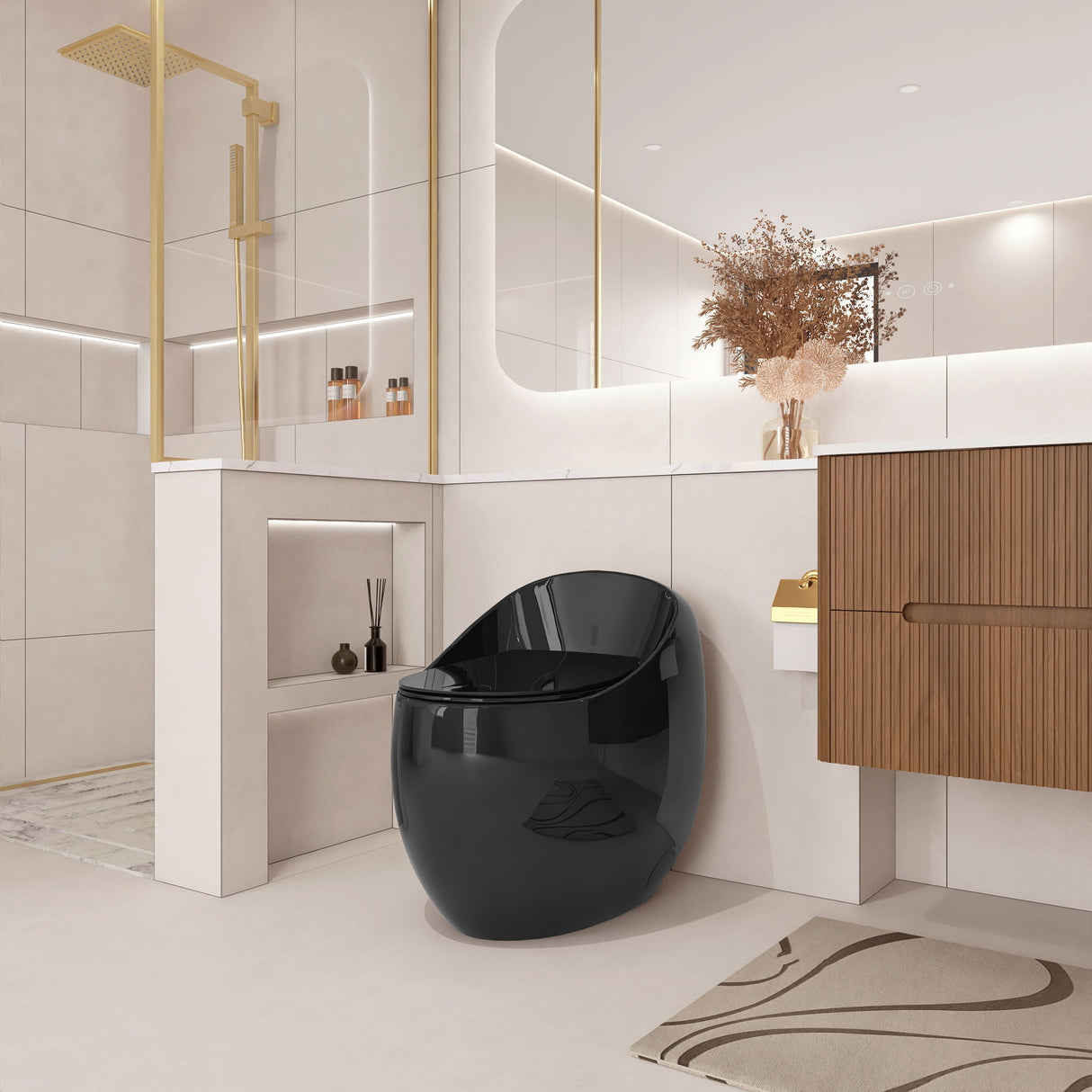 Modern Egg Shape Toilet 1.28 Gpf Single Flush Ceramic