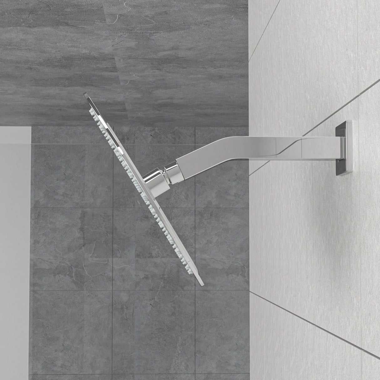 Elegant 6" Shower Arm With Flange, Stainless Steel Construction For Rain Shower Heads