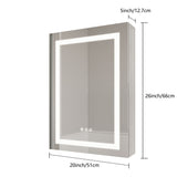 Bathroom Medicine Cabinet With LED Mirror, Anti-Fog, Waterproof, 3000K~6000K Single Door Lighted Bathroom Cabinet With Touch Swich