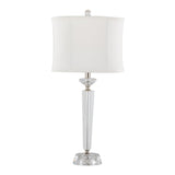 Diamond - Torch Contemporary Crystal Table Lamp (Set of 2) - Clear / Off White / Polished Nickel