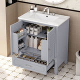 Vintage Style Bathroom Vanity With Sink, Multi Functional Storage, Soft-Closing Door