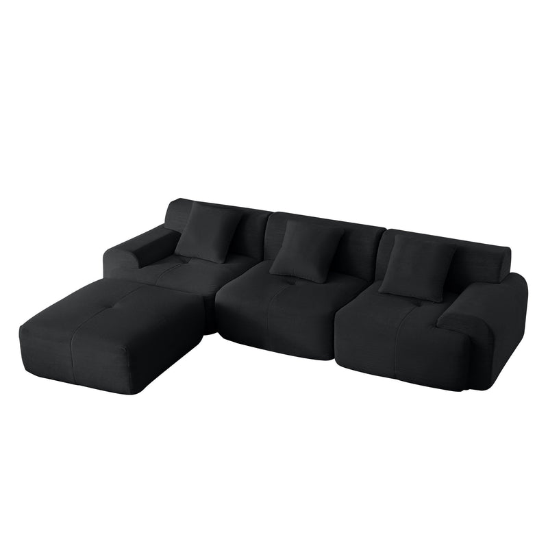 L Shaped Modular Sectional Sofa And Movable Ottoman