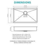 Ada-Compliant Undermount Kitchen Sink, Low Depth Single Bowl - Brushed Nickel
