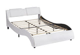 Upholstered Platform Bed With LED Light, Frame Slatted