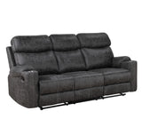 Hirah - 3 Piece Living Room Set - Dark Gray