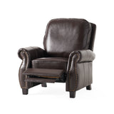 Wide Manual Club Recliner - Brown