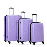 3 Piece Luggage Sets Lightweight Suitcase With Two Hooks, Spinner Wheels, Tsa Lock, Durable Hard Shell