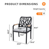 Outdoor Patio Stationary Dining Chairs With Outdoor Grade Sunbrella Cushions, Branch Like Backrest (Set of 2) - Bourbon Brown