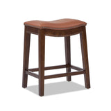Barlow - Backless Saddle Counter Stool - Brown