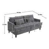 Mid Century Modern Chenille Fabric Loveseat Sofa, 2 Seat Upholstered Couch